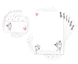 Friendly Fox Carta da lettere per bambini BALLERINA – Carta da lettere con linee – 20 fogli con busta – ...
