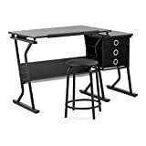 Fromm & Starck STAR_DESK_39 Tavolo da disegno inclinabile - 90 x 60 cm - Con sgabello e tavolino laterale