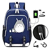 FZ FUTURE Anime Cartoon Zaino, My Neighbor Totoro Zaino Scuola, USB Zaino Scuola elementare, Zaino con Porta USB, per Scuola ...