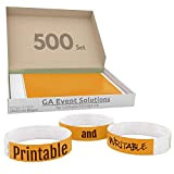 GA Event Solutions Braccialetti di identificazione Tyvek, Arancione, 500 pezzi