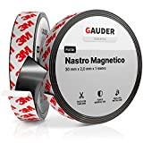 GAUDER Nastro Magnetico Autoadesivo Forte | Strisce Magnetiche con Supporto Adesivo | Nastro Calamitato (1 m)
