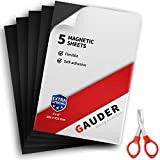 GAUDER - Pellicola magnetica autoadesiva nera per foto, cartelli e cartoline (5 pezzi)