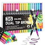 Gelanty Brush Pen, 36 Colore Pennarelli Punta Fine Penne a Doppia Punta per Colorare, Disegnare e Lettering, Journaling e Calligrafia, ...