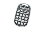 Genie 982 AM - Calcolatrice tascabile da viaggio, con gancio per appenderla, display a 8 cifre, colore: Nero/Grigio