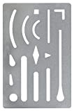 GEOtec AR24840 - Stencil per cancellare, 9 x 6 cm, in acciaio inossidabile, 15 aperture, colore: Grigio
