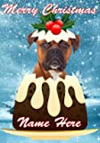 gfacc - Biglietto di auguri di Natale con 26 pugile per cane, con scritta "Merry Christmas", formato A5