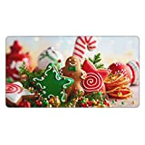 Gingerbread Man Candy - Tappetino per tastiera in gomma antiscivolo, misura grande, in pelle, per scrivania, tappetino per mouse, tappetino ...