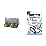 Giotto 237500 - Supermina Scatola di Metallo da 50 Pezzi, multicolore & Turbo Glitter astuccio da 8 pennarelli con inchiostro ...