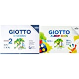 Giotto Album Disegno 2, A4, Carta Ruvida, 583000, bianco & Kids Pittura A4, 580400