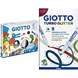 Giotto Art Lab Funny Collage Kit Creativo & Turbo Glitter Astuccio da 8 pennarelli con Inchiostro Glitterato, Modelli/Colori Assortiti, 1 ...