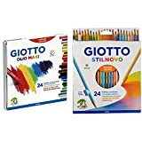 Giotto pastelli ad olio in astuccio da 24 colori & Stilnovo pastelli colorati in astuccio 24 colori