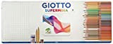 GIOTTO Supermina - Astuccio in Metallo da 50 Matite a Pastello Colorate + 2 Matite HB, Temperamatite e Gomma, 3.8mm, ...