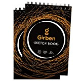 Girben 2 Sketchbook A5 per Disegni con Fogli Bianchi - Album da Disegno Spiralato, Copertina Waterproof, Grammatura 250 g/mc, 14x21cm, ...