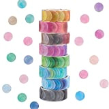 GLAITC nastri Washi, 8 rotoli di nastro adesivo Washi a punti 800 pezzi di adesivi a punti Nastri decorativi di ...