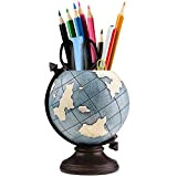 Globe Pen Pencil Pot Holder Vintage Pencil Cup Stand Kids Retro Home Office Decorazioni per la scuola Regali per uomini
