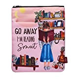 Go Away I'm Reading, custodia per libro con cerniera e tasca frontale, copertina per libro in brossura, 23 x 20 ...