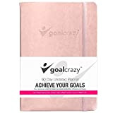 Goal Crazy planner senza dati: agenda guidata per 90 giorni, organizzazione settimanale, monitoraggio delle abitudini di produttività, ispirazione, pelle rosa ...