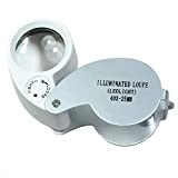 Goliton Jewellers LED lente di ingrandimento 10 x 25 millimetri di vetro Gioielli Magnifier Hallmark eye