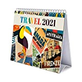 Grupo Erik Calendario da Tavolo 2021 Travel, calendario da scrivania 2021, 20x18 cm