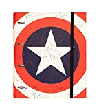 Grupo Erik: Raccoglitore Marvel Captain America, Raccoglitore a 4 anelli con elastico, copertina rigida in cartone, 32x27cm / Raccoglitore A4 ...