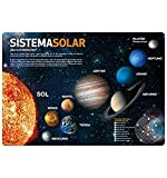 Grupo Erik: Sottomano Sistema Solare in spagnolo, Tappetino da scrivania rigido, 49,5x34,5cm, Sottomano scrivania grande,sottomano scrivania bambini,tappetino interattivo o tovaglietta ...