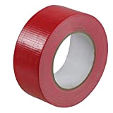 GTSE Nastro adesivo rosso, 48 mm x 50 m, nastro adesivo resistente impermeabile per rattoppo, sigillatura, fissaggio cavi ed etichettatura, ...