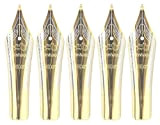 Gullor 5PCS pennini penna stilografica adattano Jinhao 159/450/750, oro, pennino in piegato