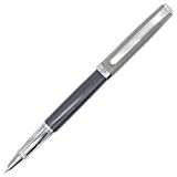 Gullor Morandi - Penna stilografica colorata in metallo, con convertitore di inchiostro, pennino sottile, colore: grigio