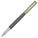 Gullor - Penna stilografica in rame, pennino fine, con convertitore scorrevole, colore: Verde
