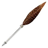 Gullor Vintage Feather Quill Pen, Nuture Feather Dip Pen Con Confezione Regalo, Marrone