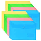 GUOKOFF Poly Busta Cartella A4, Cartelle Portadocumenti in Plastica (4 Colori, 24 pcs), Poly Envelope Folder, Busta per Lettere con ...