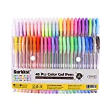 Gurkkst Set di 48 Glitterate Penne Gel Colorate per Adulti e Bambini da Colorare, Disegnare e Scrivere (12 Metallico + ...