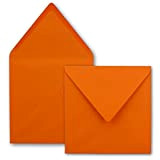 GUSTAV NEUSER FarbenFroh® Buste quadrate per lettere senza finestra, arancione, 100 pezzi, 15,5 x 15,5 cm, chiusura con colla da ...