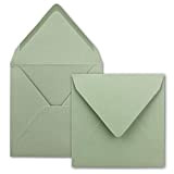 GUSTAV NEUSER FarbenFroh® Buste quadrate per lettere senza finestra, verde eucalipto, 50 pezzi, 15,5 x 15,5 cm, chiusura con colla ...