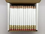 Half Pencils With Eraser – Golf, Classroom, Pew, short, mini, non toxic- esagono, affilato, 2 matita, colore: Bianco, confezione da 72