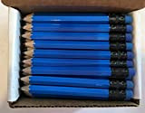 Half Pencils With Eraser – Golf, Classroom, Pew, short, mini, piccolo. chiesa, non Toxic – Hexagon, Sharpened, # 2 Pencil, color – colori neon (blu), scatola di ...