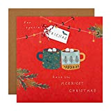 Hallmark Biglietto di Natale per gli amici – Tazze di cioccolata calda contemporanea design 25559784, multicolore