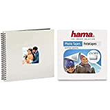 Hama 2109 Album Spiralato Fine Art, 36 x 32 cm, 50 Pagine, 300 Foto, Bianco & 007103 Nastro adesivo per ...