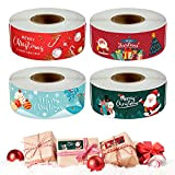 Heiqlay 480 pezzi adesivi natalizi autoadesivi, etichette adhesivas regalo con motivo natalizio, adesivi natalizi per adesivi decorativi natale Sticker adesivi ...
