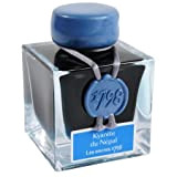 Herbin 15513JT - Inchiostro pigmentato Argento 1798 per penna stilografica, roller, pennino in vetro e porta pennino 50 ml, Blu ...