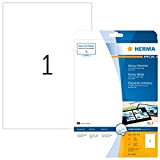HERMA Etichette per Marcatura, 210 x 297 mm, Etichette Adesive A4 per Stampante, 1 Etichette per Foglio, Bianco
