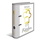 HERMA Raccoglitore per ricette con motivo Star of the Kitchen, A4, dorso 7 cm, con abbellimenti in oro e registro ...