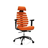 hjh OFFICE 714607 Sedia da ufficio professionale Ergo LINE II PRO Tessuto Arancione Sedia girevole ergonomica con supporto lombare e ...