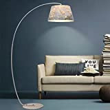 HKLY Lampada da Terra ad Arco, 12W LED Piantana Classica 3 Temperature di Colore Lampada a Stelo Ferro con Paralume ...