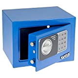 HMF 46126-05 Cassaforte piccolo con serratura a combinazione, cassaforte per mobili, 23 x 17 x 17 cm, blu
