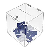 HMF 46917 Scatole di Donazione, Promozioni di Acrilico trasparente, Urna per Votaciones, Cubo, 25,0 x 25,0 x 25,0 cm