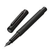 Hongdian - Penna stilografica con pennino fine, design classico, set regalo con converter e custodia in metallo, colore: nero