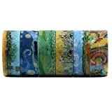 HoyaHoza 6 rotoli di pittura a olio Washi Tapes, Van Gogh's Paintings Series Scrapbooking Nastri decorativi per collage, diari d'arte, ...