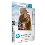 HP Zink W4Z13A, Carta fotografica Autoadesiva per HP Sprocket, Solamente Compatibile con Sprocket/Sprocket 2 in 1, 20 fogli, 5 x ...