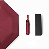 HQQSC Ombrellone Automatico ombrellone Leggero ombrellone Portatile per Tutti, Protezione UV Antivento Ombrello (Color : Red)